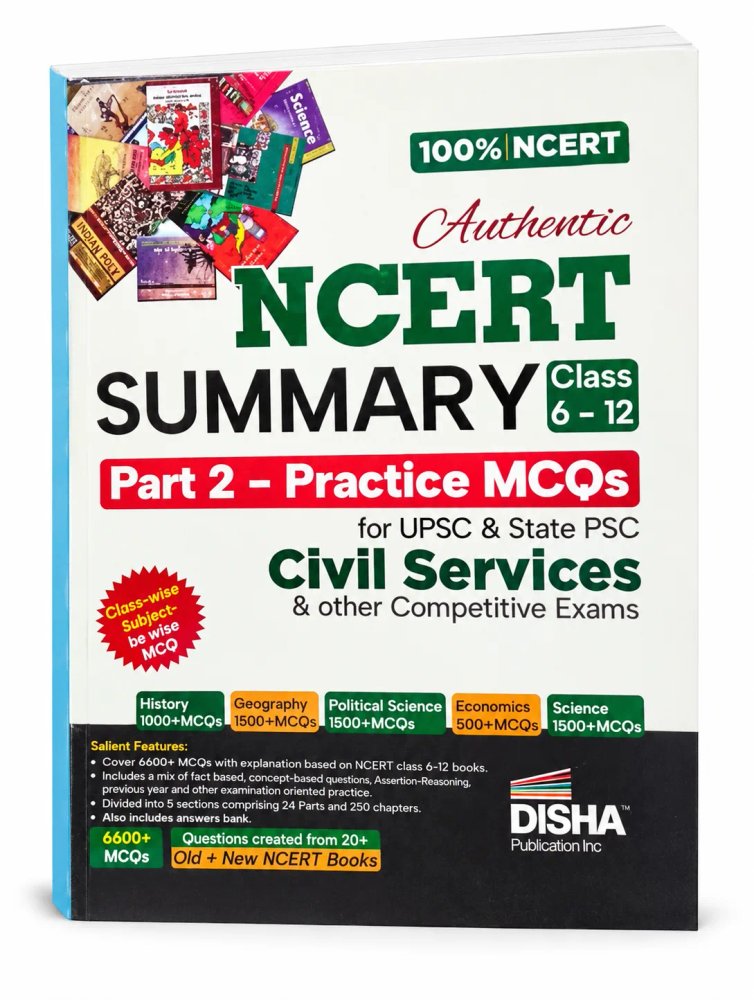 100% NCERT Authentic Summary Class 6 to 12 Part 2 - Practice MCQs  | Disha Publication