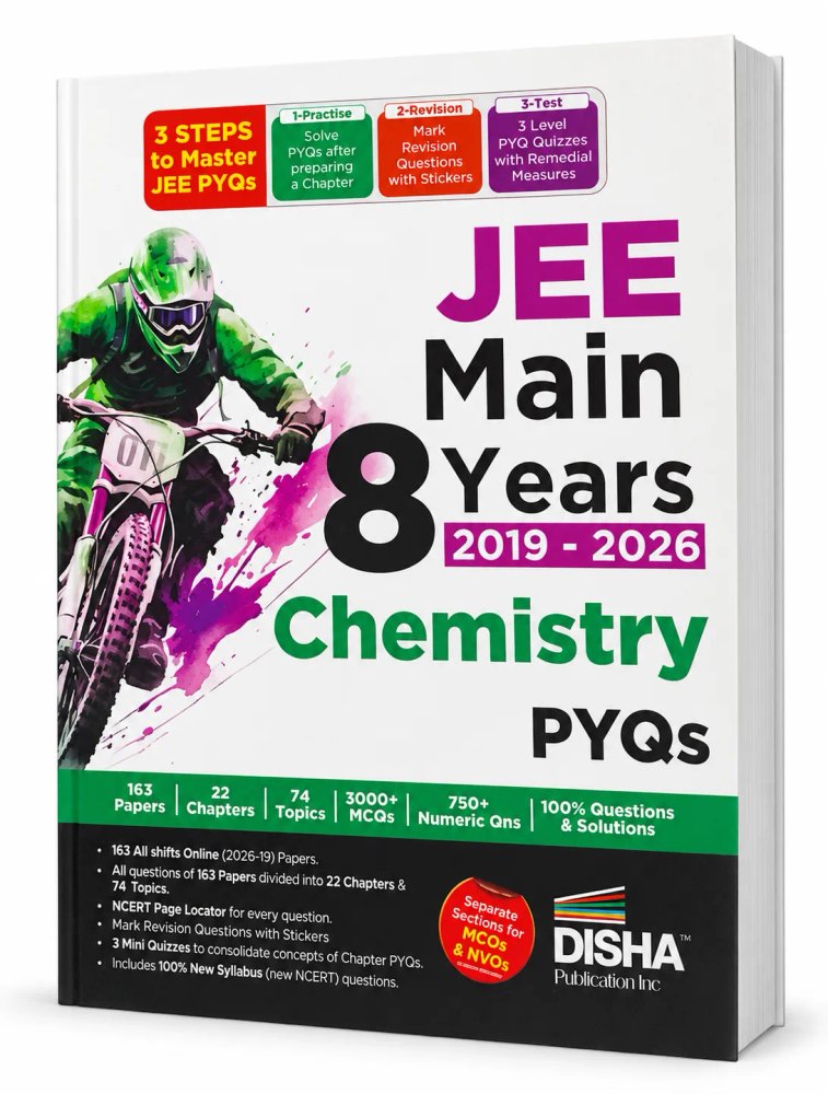 Disha JEE Main 8 Years Chemistry PYQs (2019 - 2026) Chapter-wise & Topic-wise Previous Year Solved Papers
