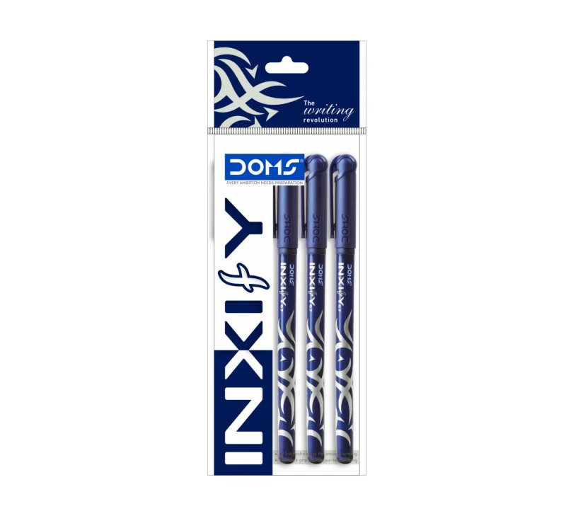 DOMS Inxify Ballpoint Pens BLUE • 0.7mm Point Size • Smooth Writing • Tungsten Carbide Ballpoint • Matte & Glossy Grip Texture • Ergonomic Design • Bright Ink