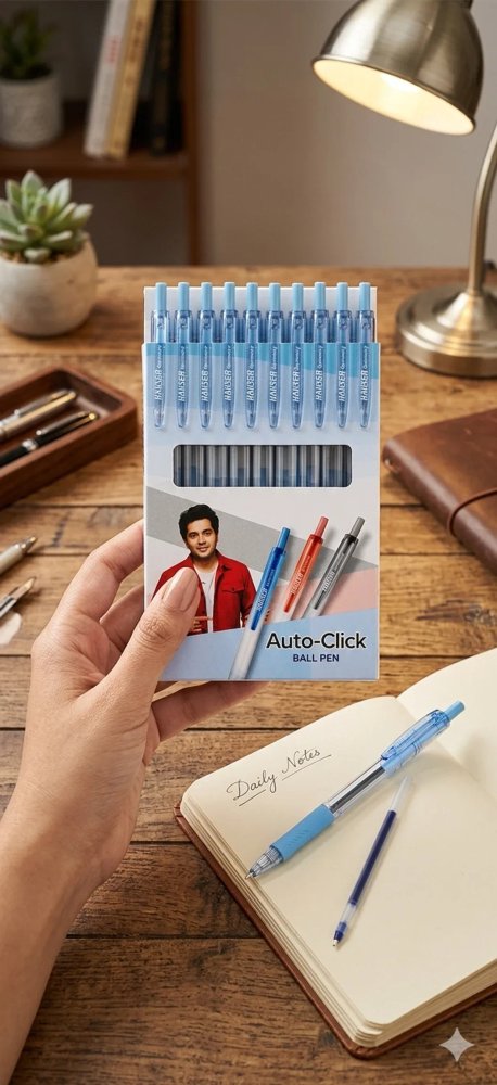 Hauser Auto-Click Ball Pen,Blue ink,Pack of 10 : Amazon.in: Office Products
