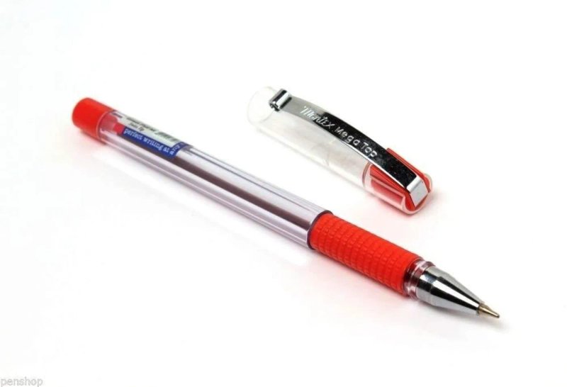 montex Mega Top Ball Pen (Pack of 10, Ink Color - Red)