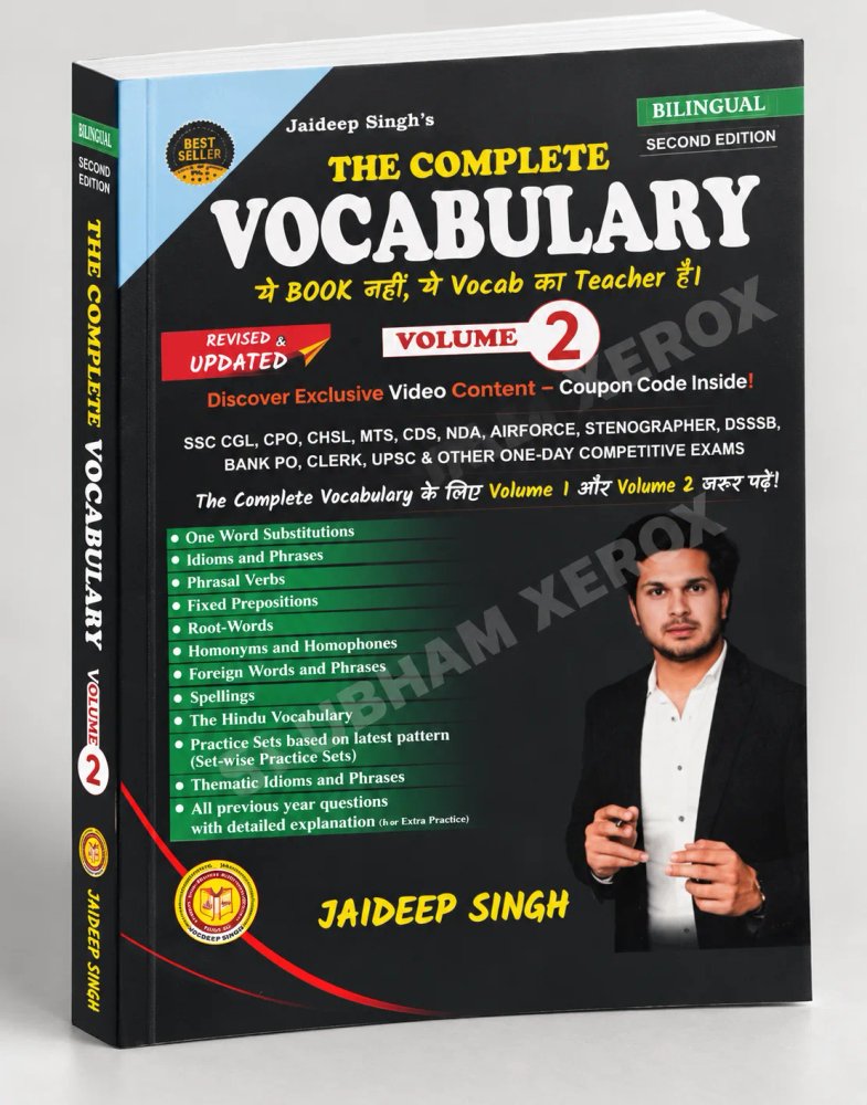 Rakesh yadav The Complete Vocabulary Volume 2 by Jaideep Singh | Bilingual English Vocabulary Book | Revised & Updated | SSC, Banking, UPSC & Competitive Exams