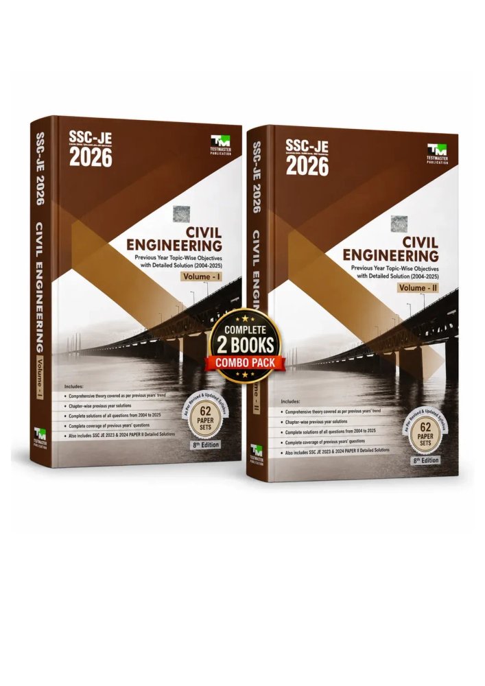 SSC JE 2026 Civil Engineering Volume-I & II | Previous Years Topicwise Objective Questions with Detailed Solutions & Theory (2004–2025) | 62 Paper Sets | 8th Edition | IES Master Publication