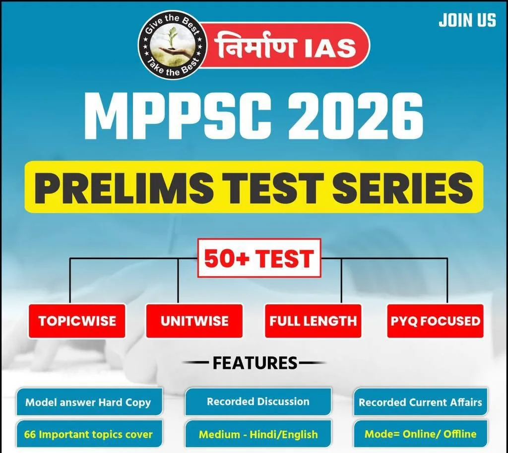 Nirman IAS MPPSC 2026 Prelims Test Series (45+ Tests) | Hard Copy Print Out | Hindi & English Medium | Topic-Wise, Unit-Wise, FLT & PYQ Focused