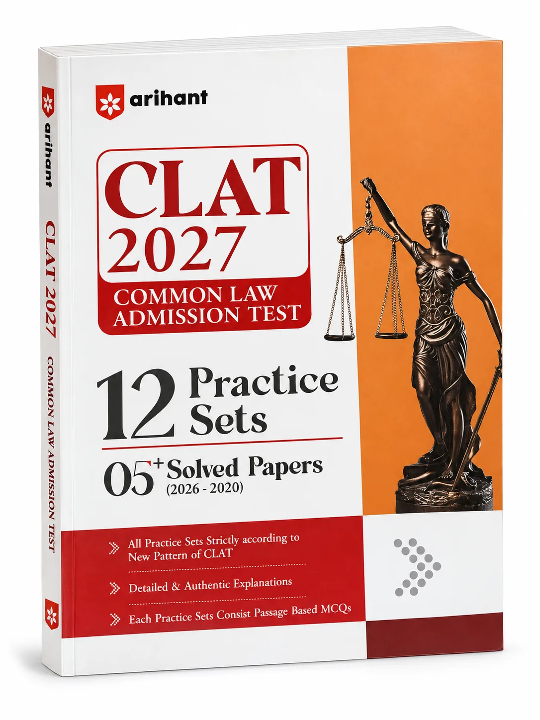 CLAT 2027 Common Law Admission Test | 12 Practice Sets with 5+ Solved Papers (2026–2020) | Practice Book for CLAT Preparation